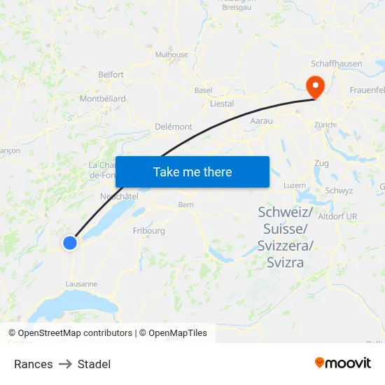 Rances to Stadel map