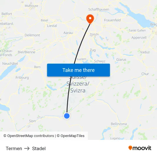 Termen to Stadel map