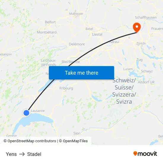 Yens to Stadel map