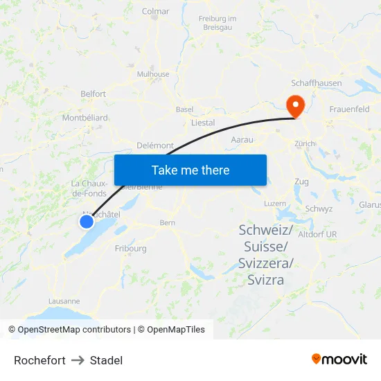Rochefort to Stadel map