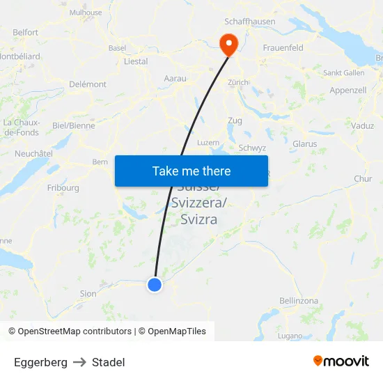 Eggerberg to Stadel map