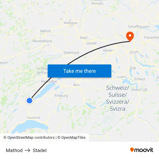 Mathod to Stadel map