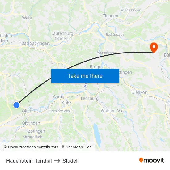 Hauenstein-Ifenthal to Stadel map