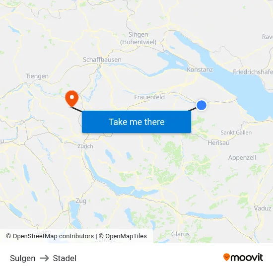 Sulgen to Stadel map
