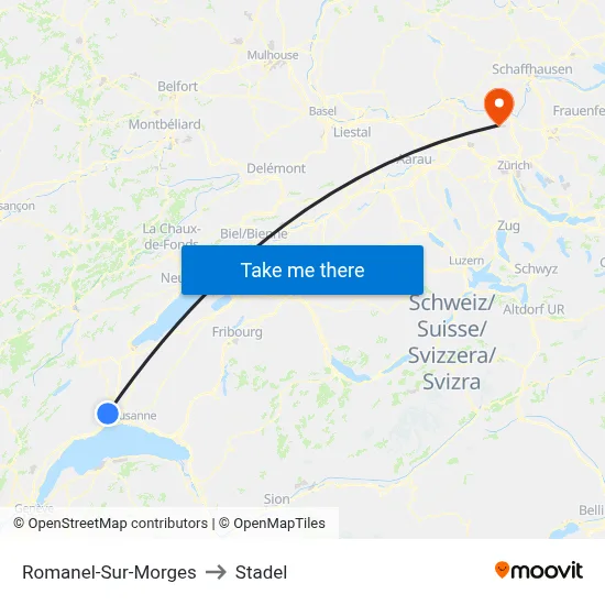 Romanel-Sur-Morges to Stadel map