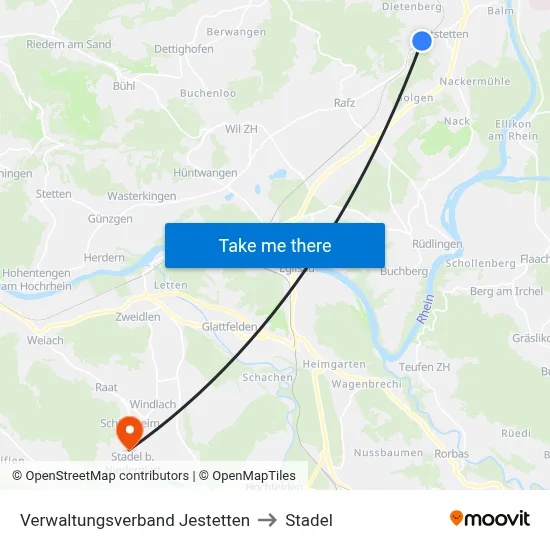 Verwaltungsverband Jestetten to Stadel map