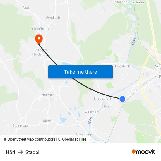 Höri to Stadel map