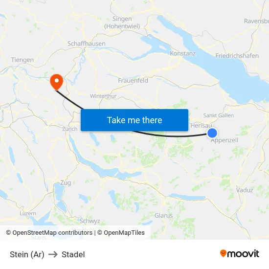 Stein (Ar) to Stadel map