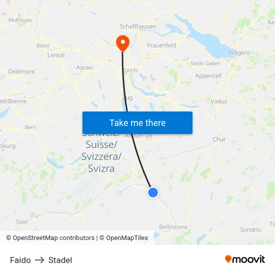 Faido to Stadel map