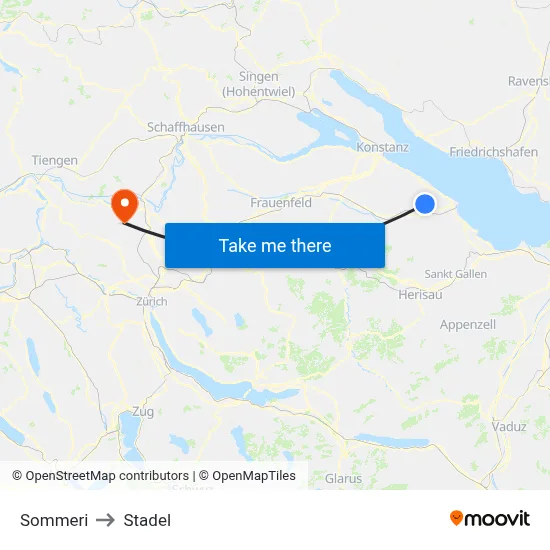 Sommeri to Stadel map