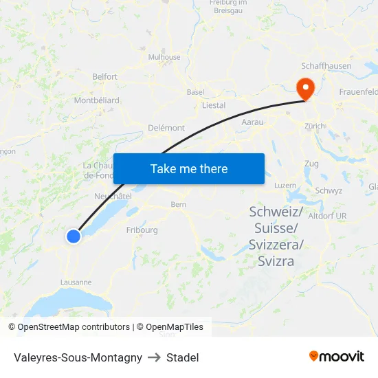 Valeyres-Sous-Montagny to Stadel map