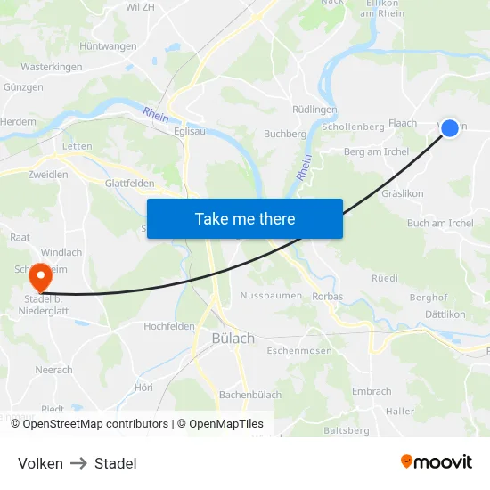 Volken to Stadel map