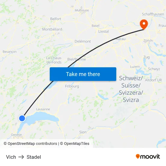 Vich to Stadel map
