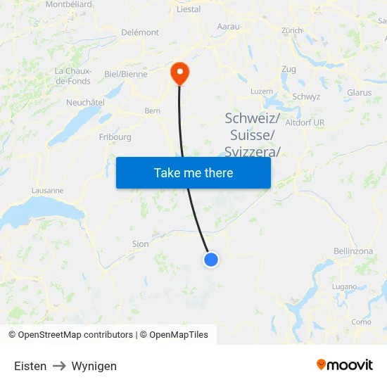 Eisten to Wynigen map
