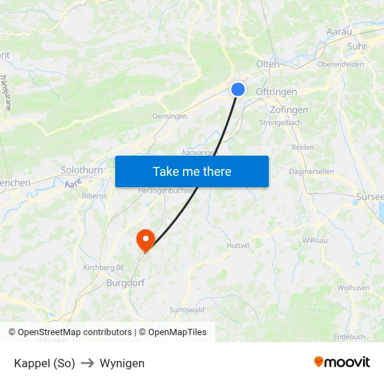 Kappel (So) to Wynigen map