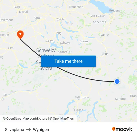 Silvaplana to Wynigen map