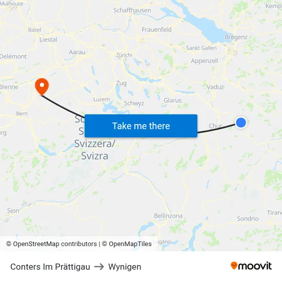Conters Im Prättigau to Wynigen map