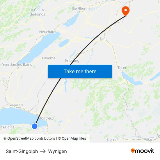 Saint-Gingolph to Wynigen map
