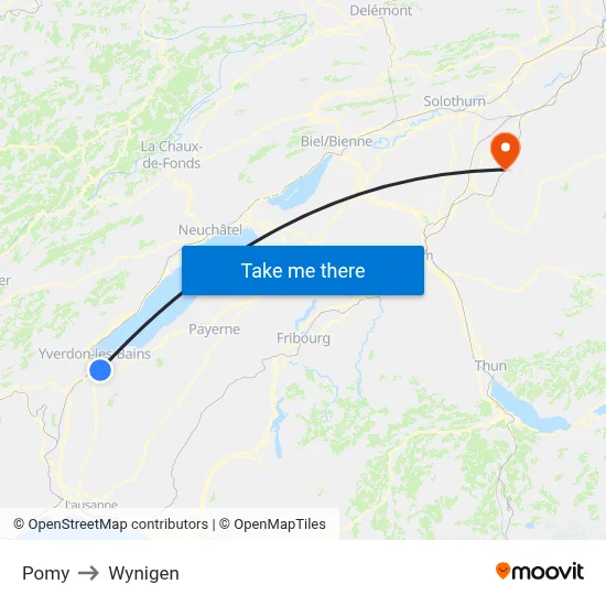 Pomy to Wynigen map