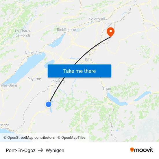 Pont-En-Ogoz to Wynigen map