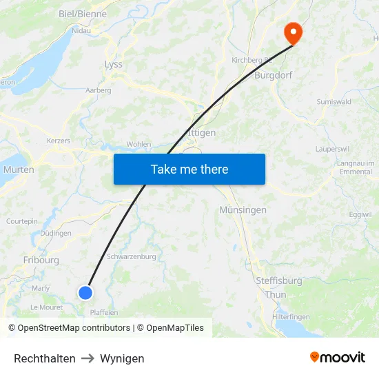 Rechthalten to Wynigen map
