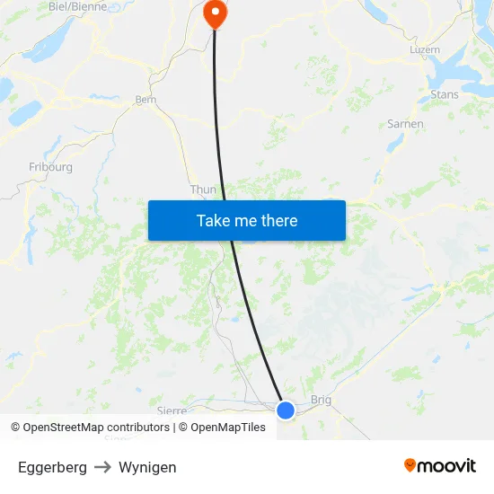 Eggerberg to Wynigen map