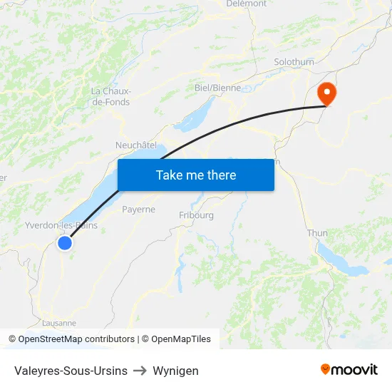 Valeyres-Sous-Ursins to Wynigen map