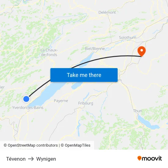 Tévenon to Wynigen map