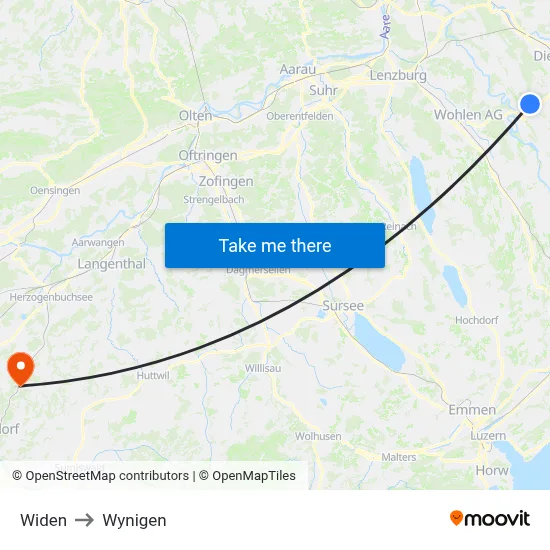 Widen to Wynigen map