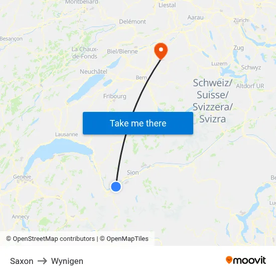 Saxon to Wynigen map