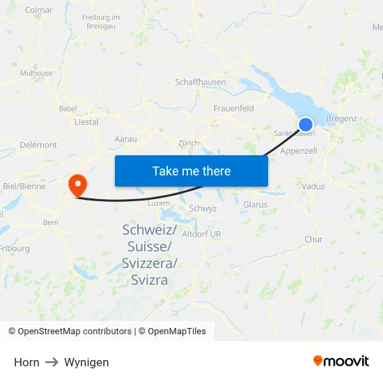 Horn to Wynigen map
