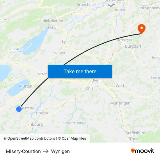 Misery-Courtion to Wynigen map