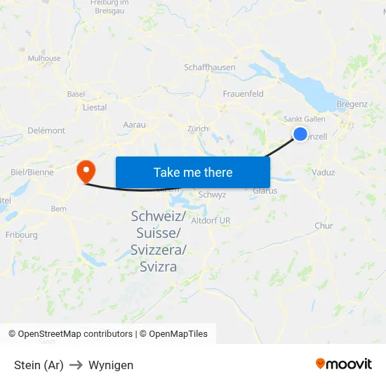 Stein (Ar) to Wynigen map