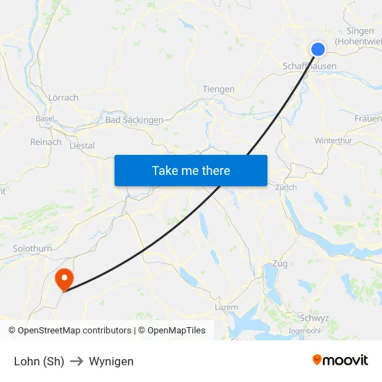 Lohn (Sh) to Wynigen map