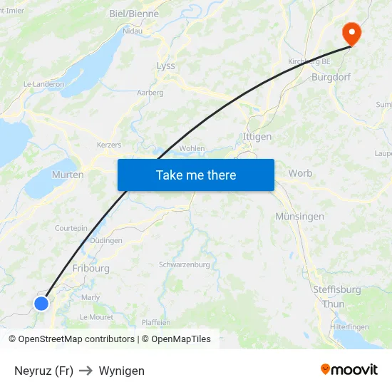 Neyruz (Fr) to Wynigen map