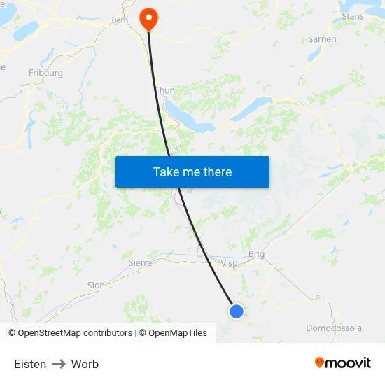 Eisten to Worb map