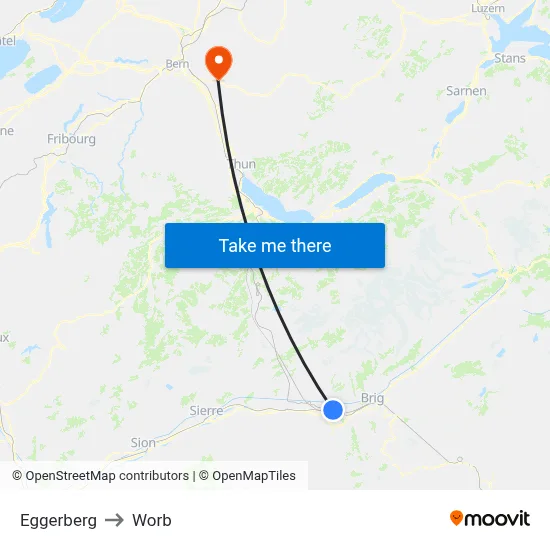 Eggerberg to Worb map