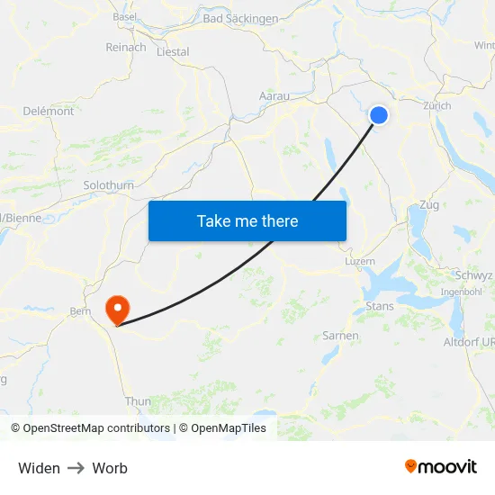 Widen to Worb map
