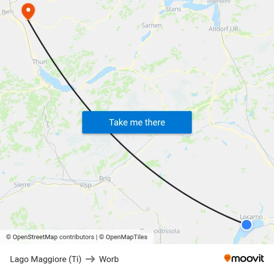 Lago Maggiore (Ti) to Worb map