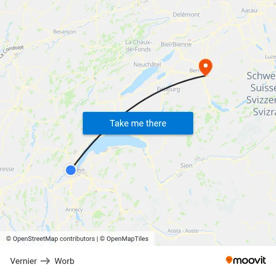 Vernier to Worb map