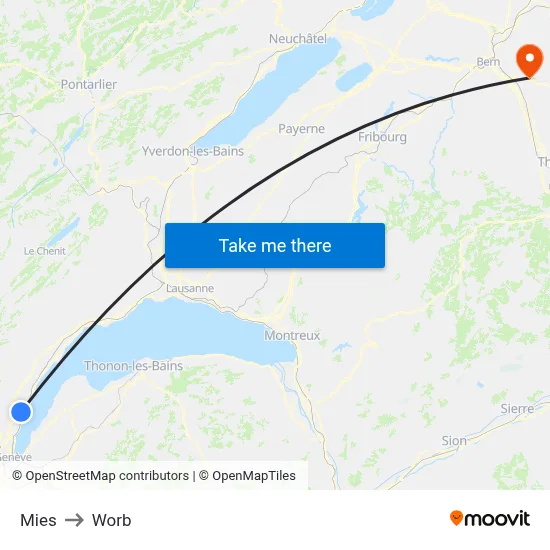 Mies to Worb map