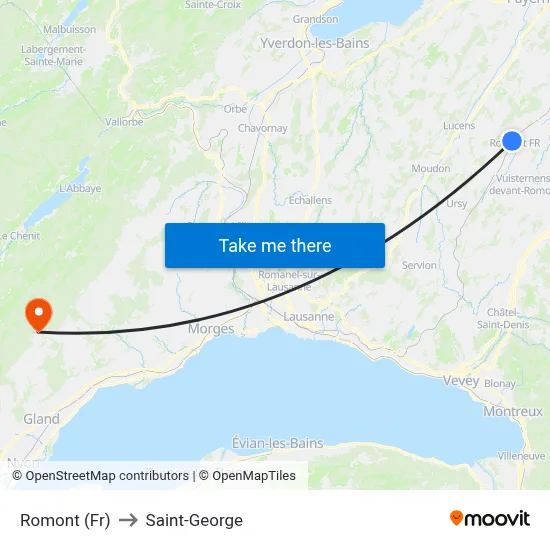 Romont (Fr) to Saint-George map