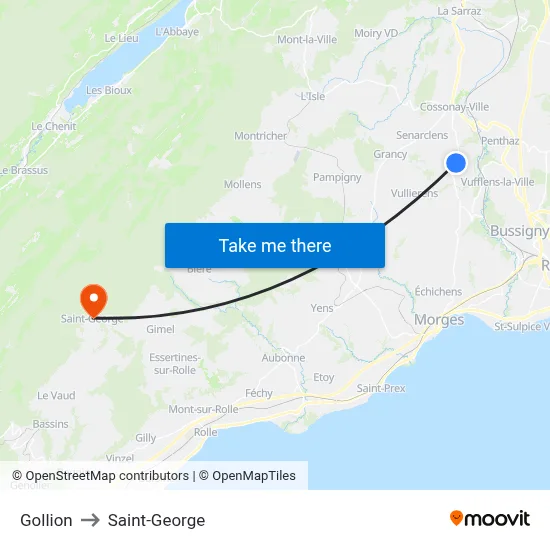 Gollion to Saint-George map