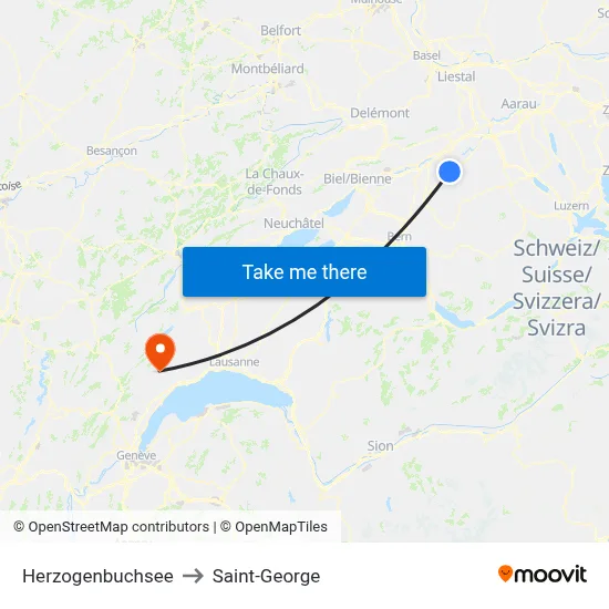Herzogenbuchsee to Saint-George map