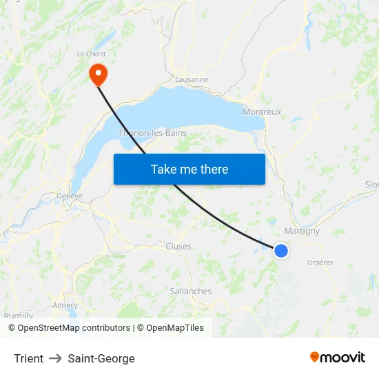 Trient to Saint-George map