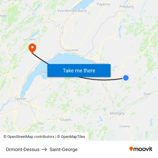 Ormont-Dessus to Saint-George map