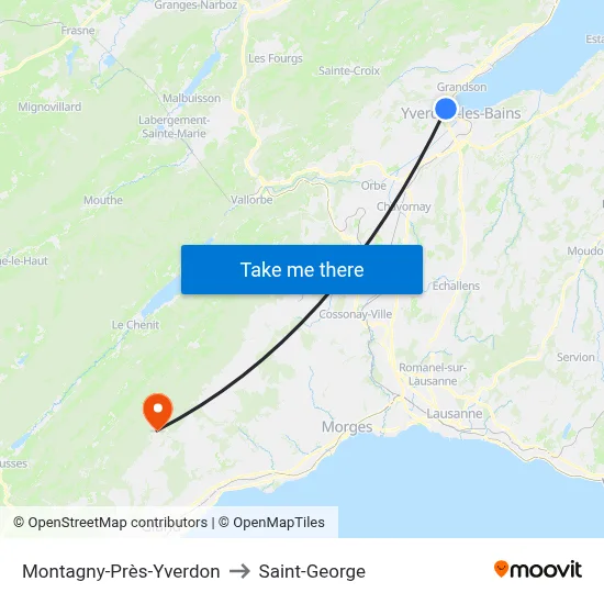 Montagny-Près-Yverdon to Saint-George map
