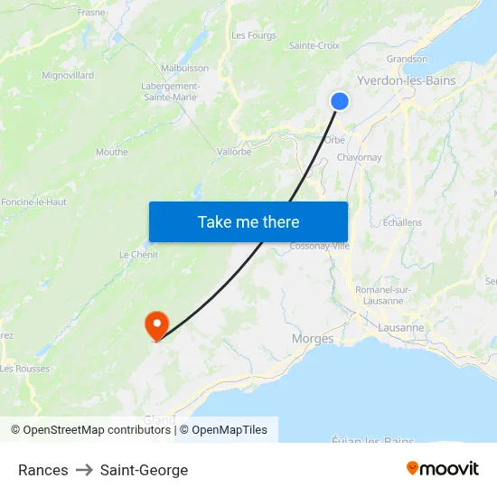 Rances to Saint-George map