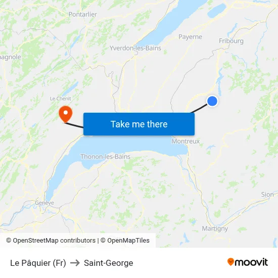 Le Pâquier (Fr) to Saint-George map