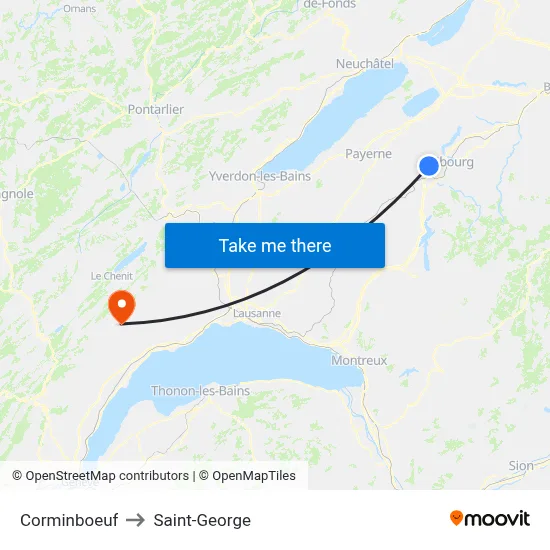 Corminboeuf to Saint-George map